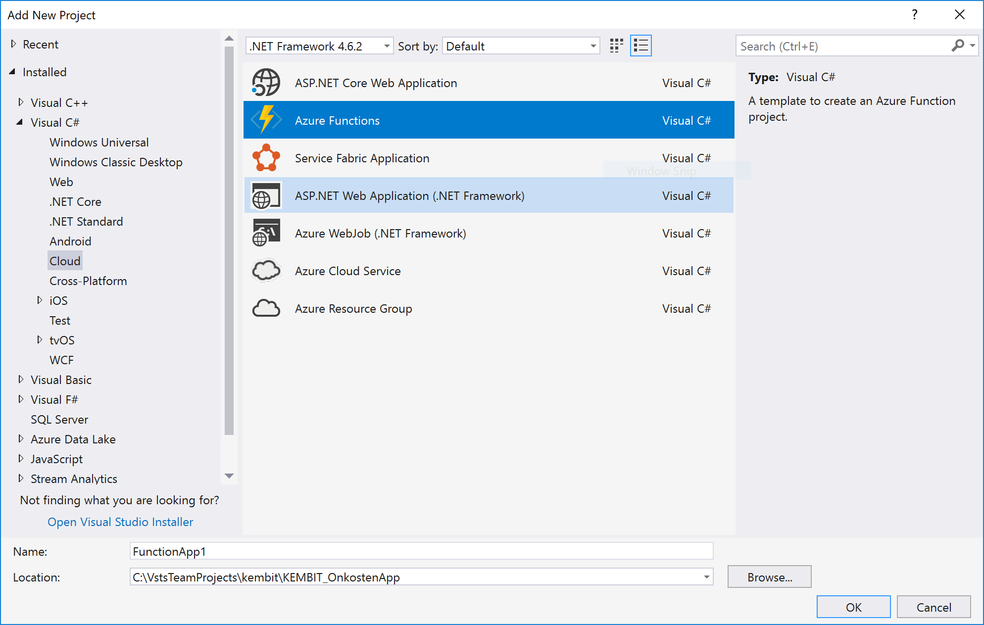 Creating an Azure Function project