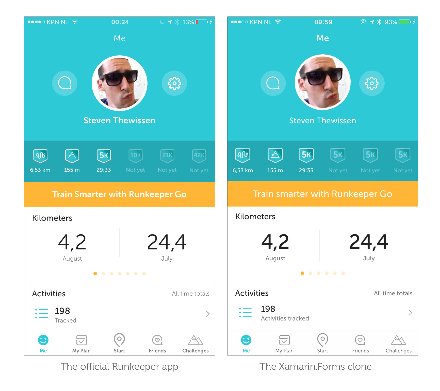 Runkeeper as a Xamarin Forms UI
